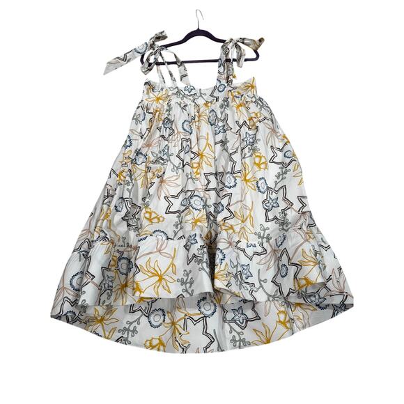 Silvia Tcherassi Calantha slip on Dress Size M Floral Cotton Shift Ruffle Hem - Picture 9 of 13